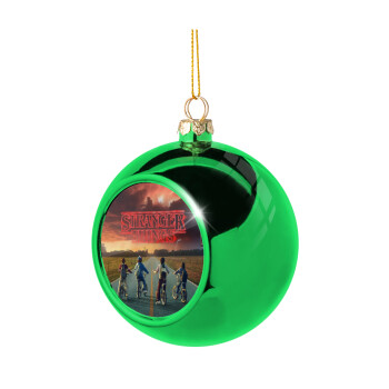 Stranger Things city, Green Christmas tree ornament ball 8cm