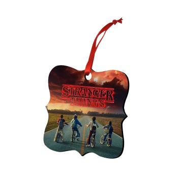 Stranger Things city, Christmas ornament polygon wooden 7.5cm