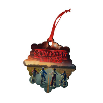 Stranger Things city, Christmas ornament snowflake wooden 7.5cm