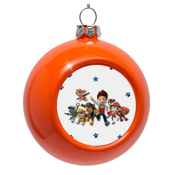 paw patrol, Orange Christmas tree ornament bauble 8cm