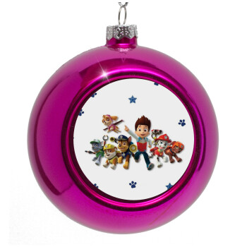 paw patrol, Purple Christmas tree ornament bauble 8cm