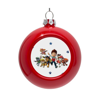 paw patrol, Red Christmas tree ornament bauble 8cm