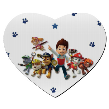 paw patrol, Mousepad heart 23x20cm