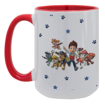 paw patrol, Κούπα Mega 15oz, κεραμική Κόκκινη, 450ml