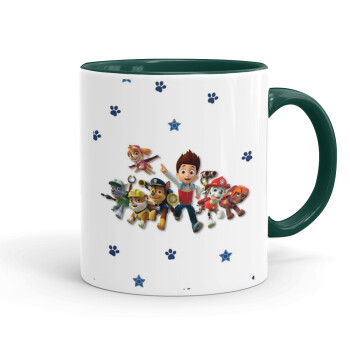 paw patrol, Mug colored green, ceramic, 330ml