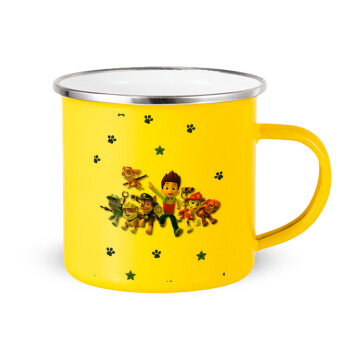 paw patrol, Yellow Enamel Metallic Cup 360ml