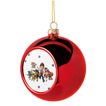 paw patrol, Christmas tree ball Red 8cm