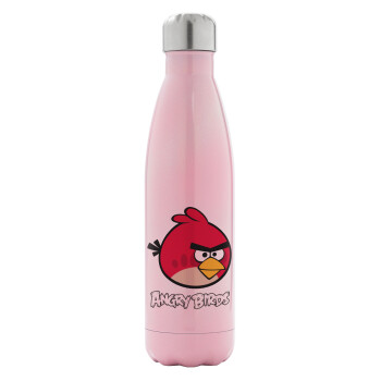 Angry birds Terence, Metal mug thermos Pink Iridiscent (Stainless steel), double wall, 500ml