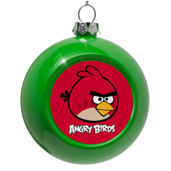 Angry birds Terence, Στολίδι Χριστουγεννιάτικη μπάλα δένδρου Πράσινο 8cm