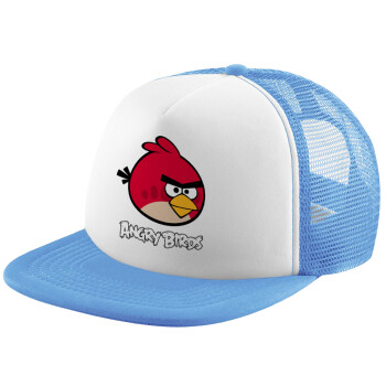 Angry birds Terence, Καπέλο παιδικό Soft Trucker με Δίχτυ ΓΑΛΑΖΙΟ/ΛΕΥΚΟ (POLYESTER, ΠΑΙΔΙΚΟ, ONE SIZE)