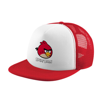 Angry birds Terence, Καπέλο παιδικό Soft Trucker με Δίχτυ ΚΟΚΚΙΝΟ/ΛΕΥΚΟ (POLYESTER, ΠΑΙΔΙΚΟ, ONE SIZE)