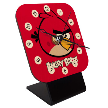 Angry birds Terence, Quartz Table clock in natural wood (10cm)