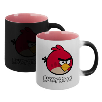 Angry birds Terence, Κούπα Μαγική εσωτερικό ΡΟΖ, κεραμική 330ml που αλλάζει χρώμα με το ζεστό ρόφημα (1 τεμάχιο)