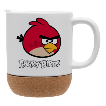 Angry birds Terence, Κούπα, κεραμική με βάση φελού και καπάκι (ΜΑΤ), 330ml (1 τεμάχιο)