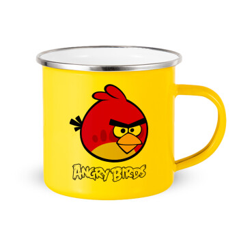 Angry birds Terence, Κούπα Μεταλλική εμαγιέ Κίτρινη 360ml