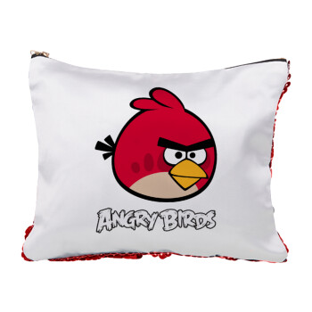 Angry birds Terence, Τσαντάκι νεσεσέρ με πούλιες (Sequin) Κόκκινο