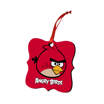 Angry birds Terence, Christmas ornament polygon wooden 7.5cm