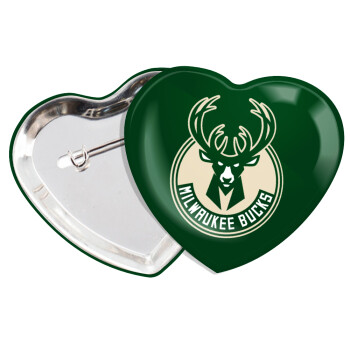 Milwaukee bucks, Κονκάρδα παραμάνα καρδιά (57x52mm)