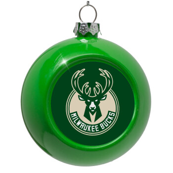 Milwaukee bucks, Green Christmas tree ornament bauble 8cm