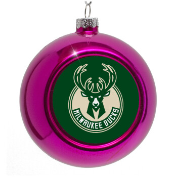 Milwaukee bucks, Purple Christmas tree ornament bauble 8cm