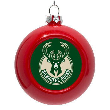 Milwaukee bucks, Red Christmas tree ornament bauble 8cm