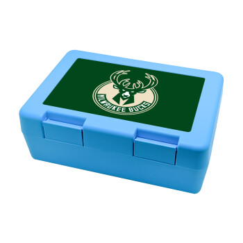 Milwaukee bucks, Children's cookie container LIGHT BLUE 185x128x65mm (BPA free plastic)