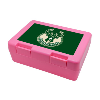 Milwaukee bucks, Παιδικό δοχείο κολατσιού ΡΟΖ 185x128x65mm (BPA free πλαστικό)