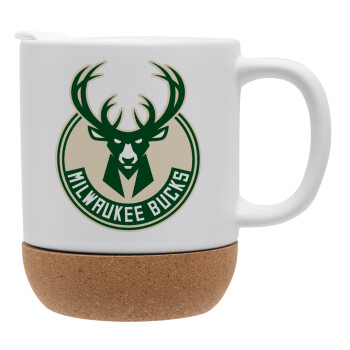 Milwaukee bucks, Κούπα, κεραμική με βάση φελού και καπάκι (ΜΑΤ), 330ml (1 τεμάχιο)