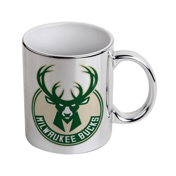 Milwaukee bucks, Mug ceramic, silver mirror, 330ml