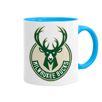 Milwaukee bucks, Mug colored light blue, ceramic, 330ml