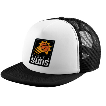 Phoenix Suns, Καπέλο παιδικό Soft Trucker με Δίχτυ ΜΑΥΡΟ/ΛΕΥΚΟ (POLYESTER, ΠΑΙΔΙΚΟ, ONE SIZE)