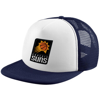 Phoenix Suns, Adult Soft Trucker Hat with Dark Blue/White Mesh (POLYESTER, ADULT, UNISEX, ONE SIZE)