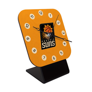 Phoenix Suns, Quartz Table clock in natural wood (10cm)