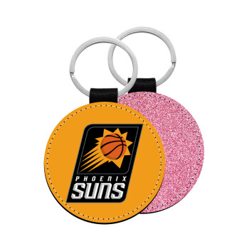 Phoenix Suns, Μπρελόκ Δερματίνη, στρογγυλό ΡΟΖ (5cm)