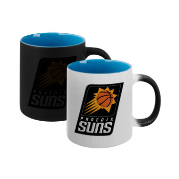 Phoenix Suns, Κούπα Μαγική εσωτερικό μπλε, κεραμική 330ml που αλλάζει χρώμα με το ζεστό ρόφημα