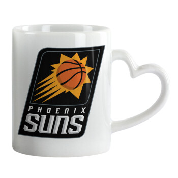 Phoenix Suns, Κούπα καρδιά χερούλι λευκή, κεραμική, 330ml