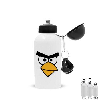 Angry birds eyes, Metal water bottle, White, aluminum 500ml