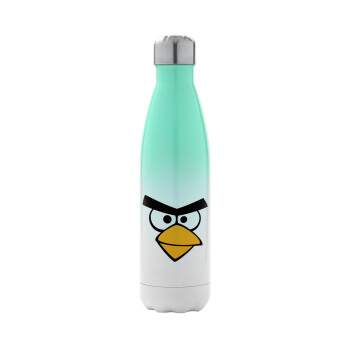 Angry birds eyes, Metal mug thermos Green/White (Stainless steel), double wall, 500ml
