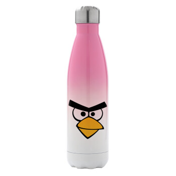 Angry birds eyes, Metal mug thermos Pink/White (Stainless steel), double wall, 500ml