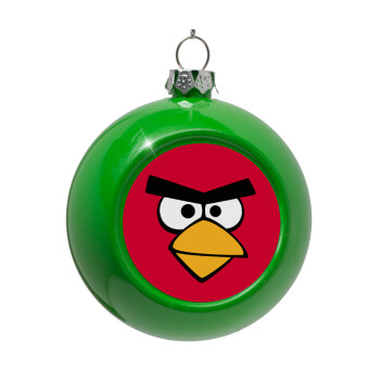 Angry birds eyes, Στολίδι Χριστουγεννιάτικη μπάλα δένδρου Πράσινο 8cm