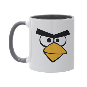 Angry birds eyes, Mug colored grey, ceramic, 330ml