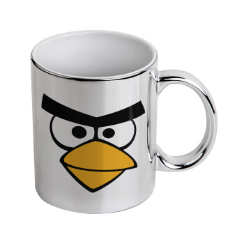 Angry birds eyes, Mug ceramic, silver mirror, 330ml