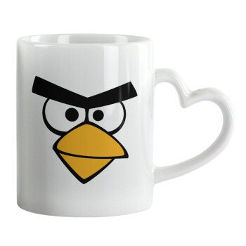 Angry birds eyes, Mug heart handle, ceramic, 330ml