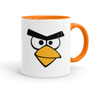 Angry birds eyes, Κούπα χρωματιστή πορτοκαλί, κεραμική, 330ml