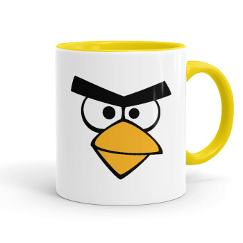 Angry birds eyes, Mug colored yellow, ceramic, 330ml