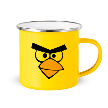 Angry birds eyes, Yellow Enamel Metallic Cup 360ml