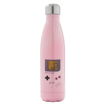 Gameboy, Metal mug thermos Pink Iridiscent (Stainless steel), double wall, 500ml