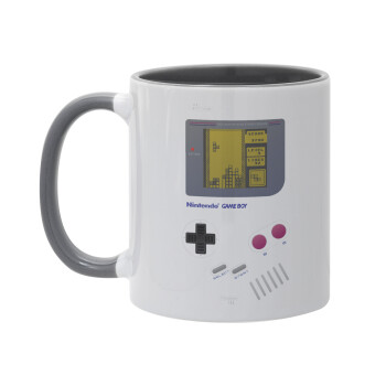 Gameboy, Κούπα χρωματιστή γκρι, κεραμική, 330ml