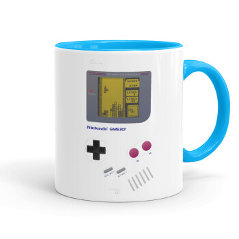 Gameboy, Mug colored light blue, ceramic, 330ml