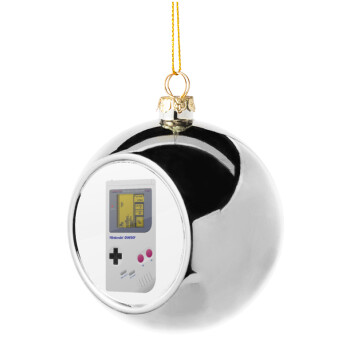 Gameboy, Silver 8cm Christmas tree ball ornament